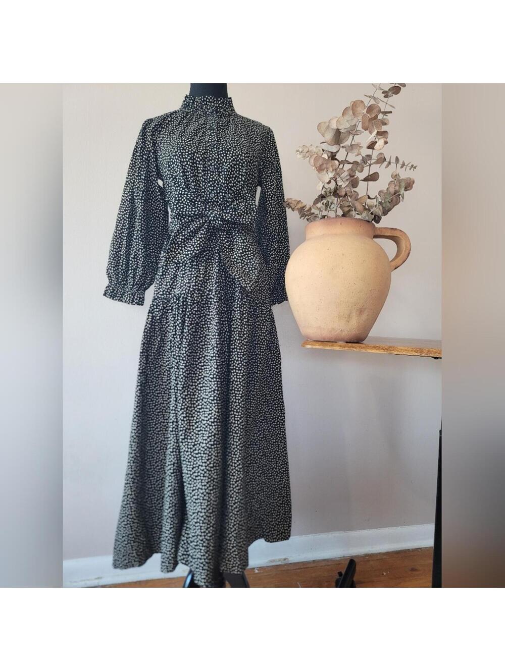 The Great. Black & White Print Cotton Dress Cottage Sz 1
